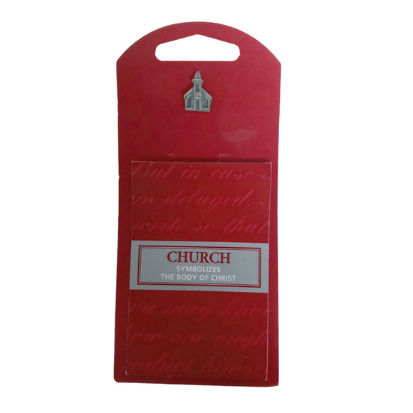 Vintage Christian Church Lapel Pin Pewter Tone Scripture Bookmark VTG - Picture 5 of 8